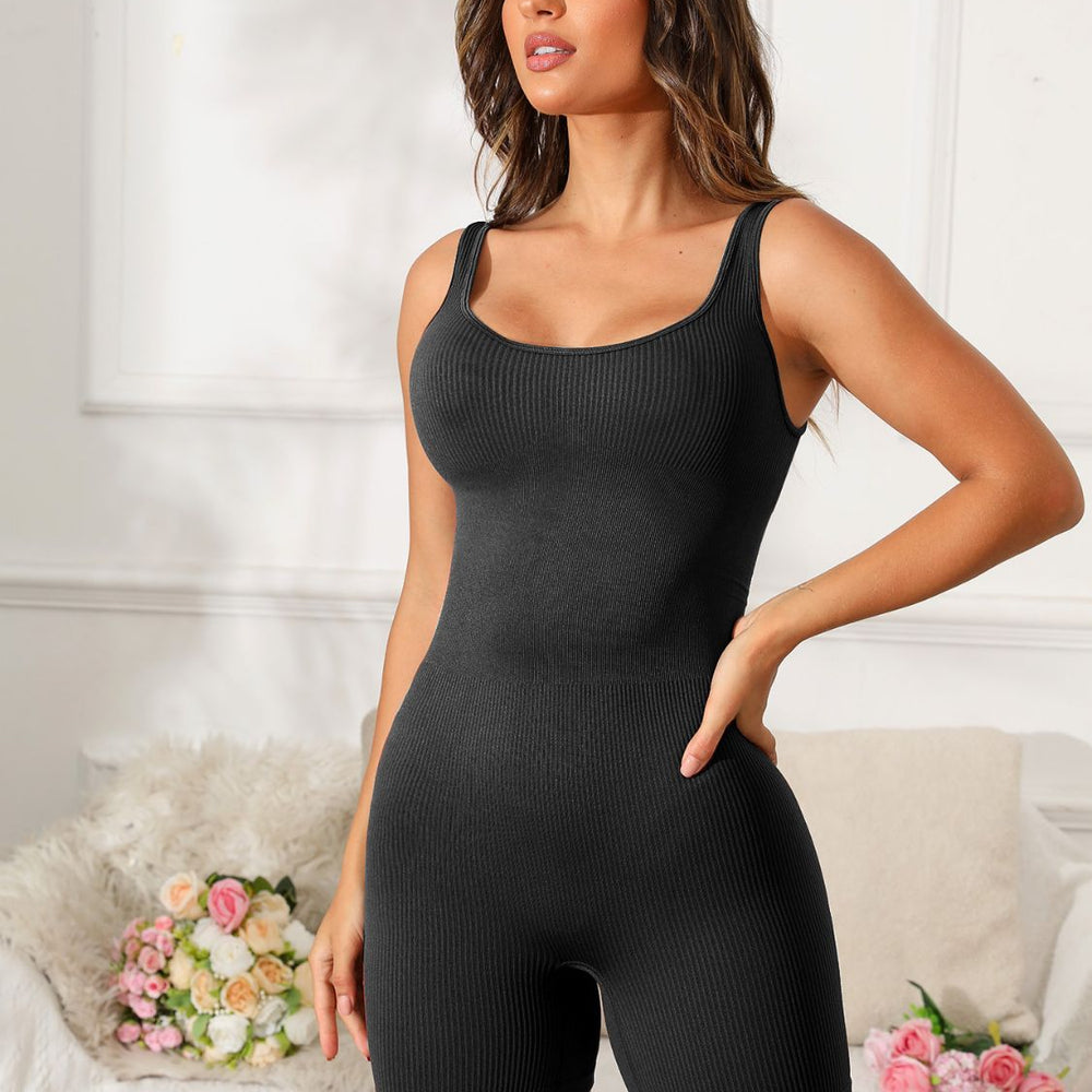 
                      
                        Scoop Neck Wide Strap Active Romper
                      
                    