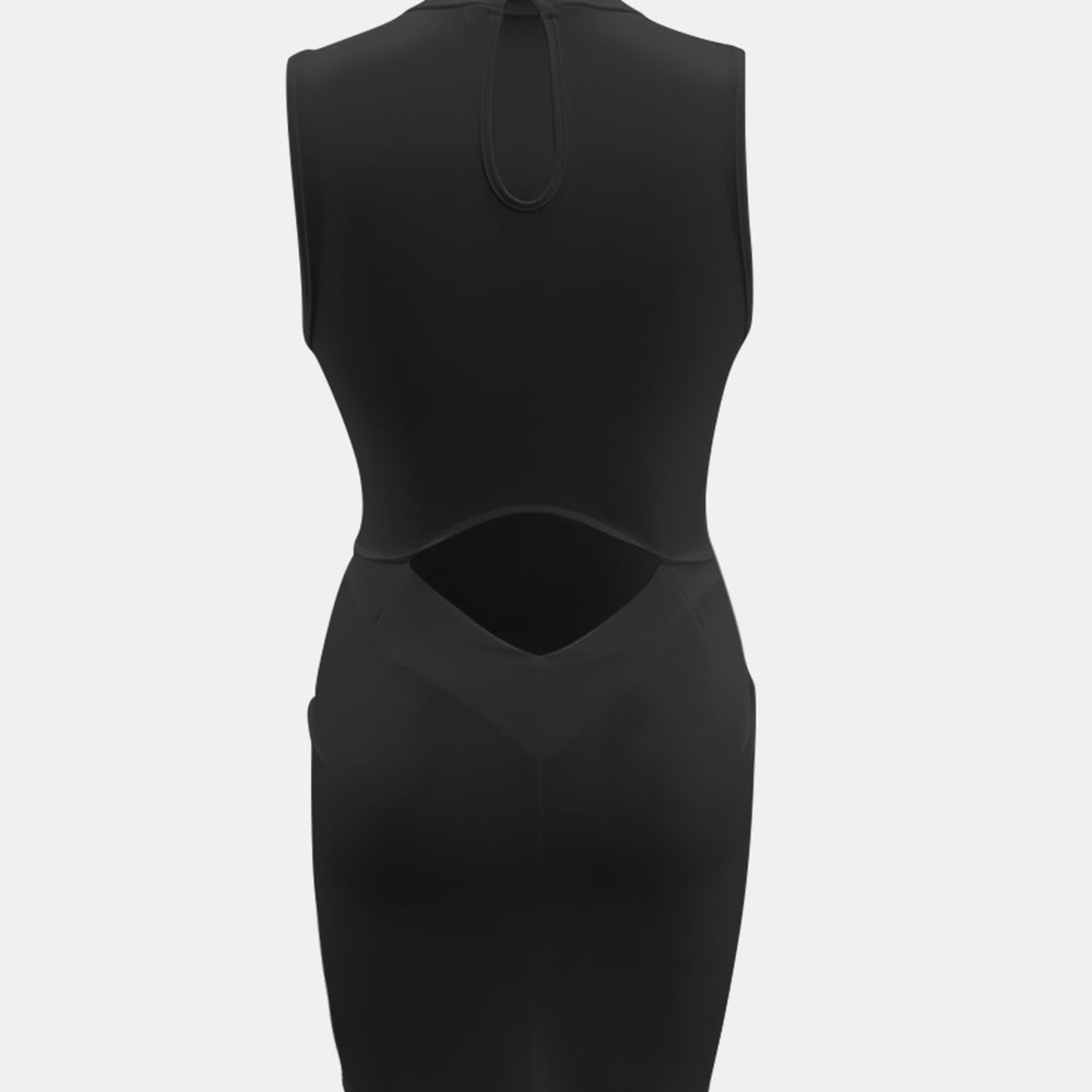 
                      
                        Cutout Mock Neck Sleeveless Dress
                      
                    