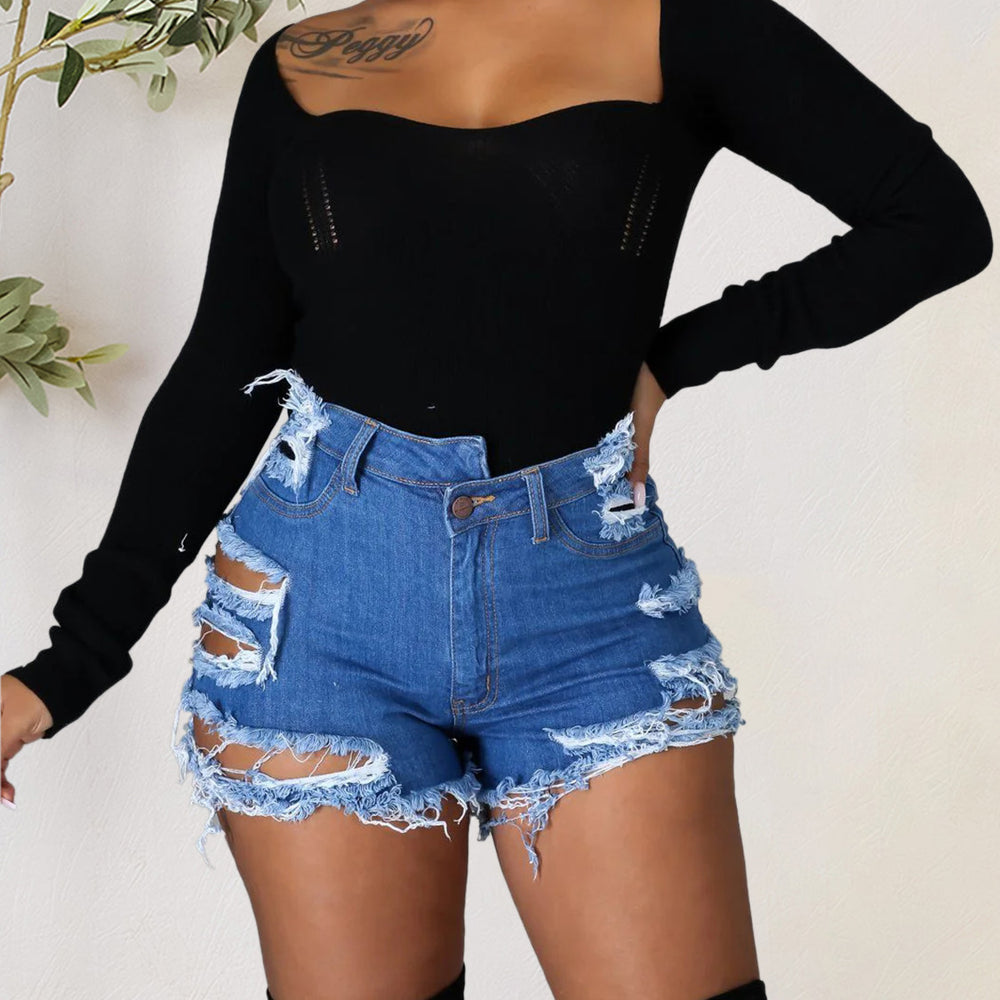 
                      
                        Denim Shorts with Pockets
                      
                    