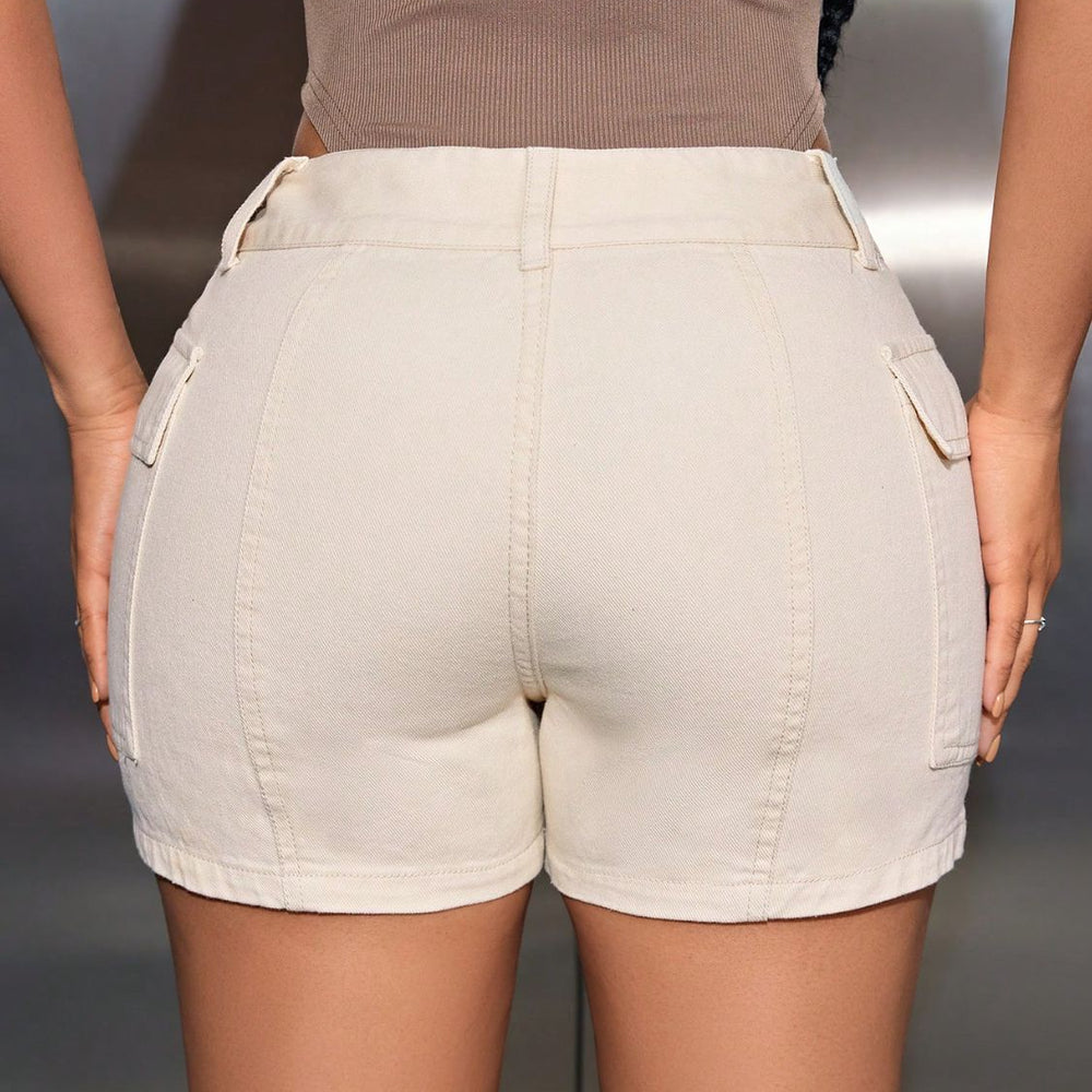 
                      
                        Buttoned Denim Shorts with Pockets
                      
                    