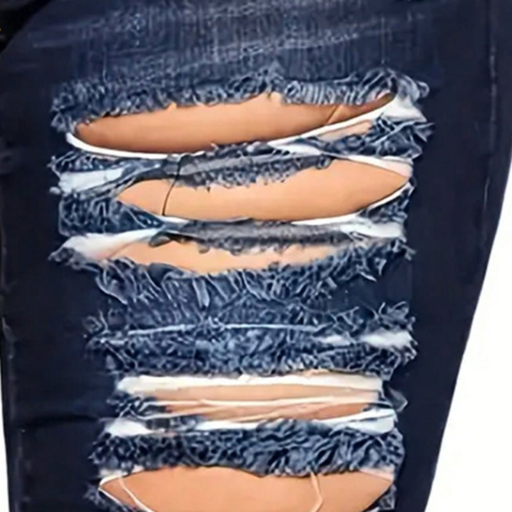 
                      
                        Distressed Denim Shorts with Pockets
                      
                    