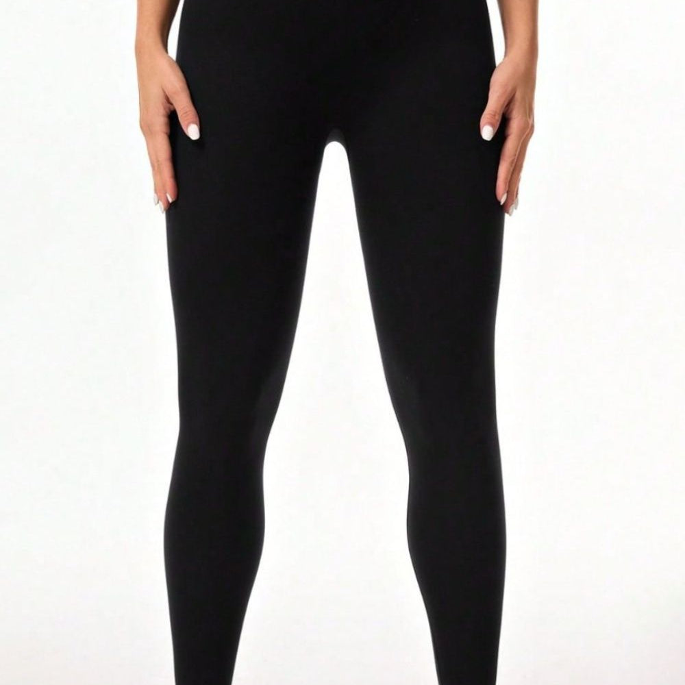 Letter Printed High Waist Active Leggings