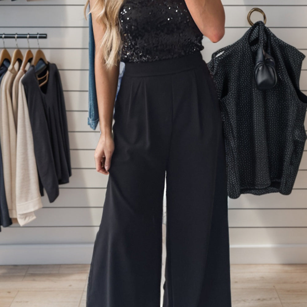 
                      
                        Sequin Tube Wide Leg Jumpsuit
                      
                    