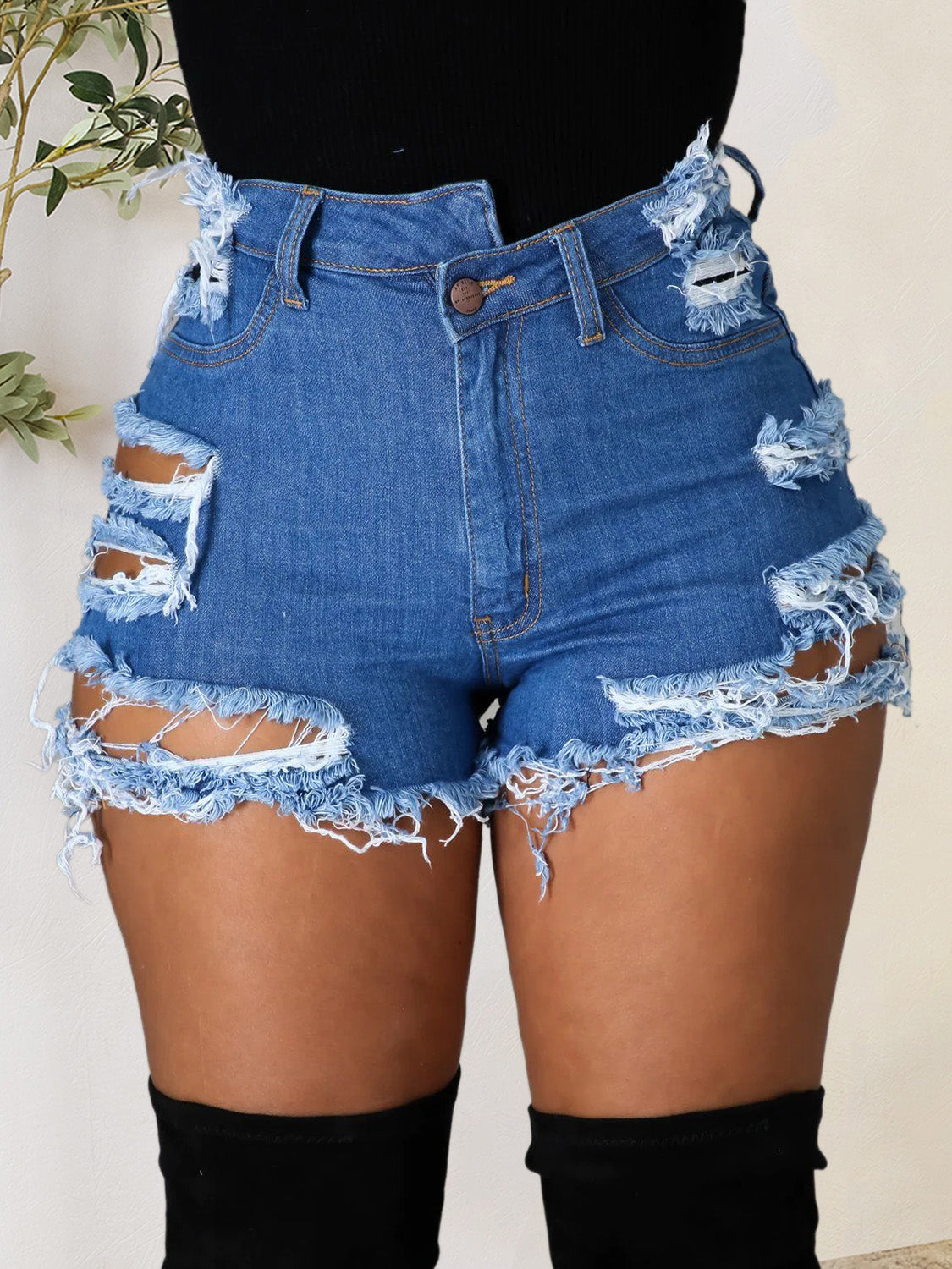 Denim Shorts with Pockets