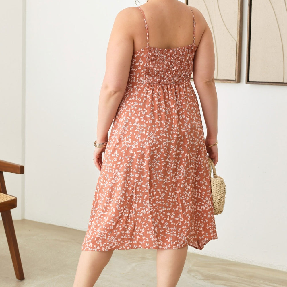 
                      
                        Plus Size Cutout Floral Spaghetti Strap Dress
                      
                    