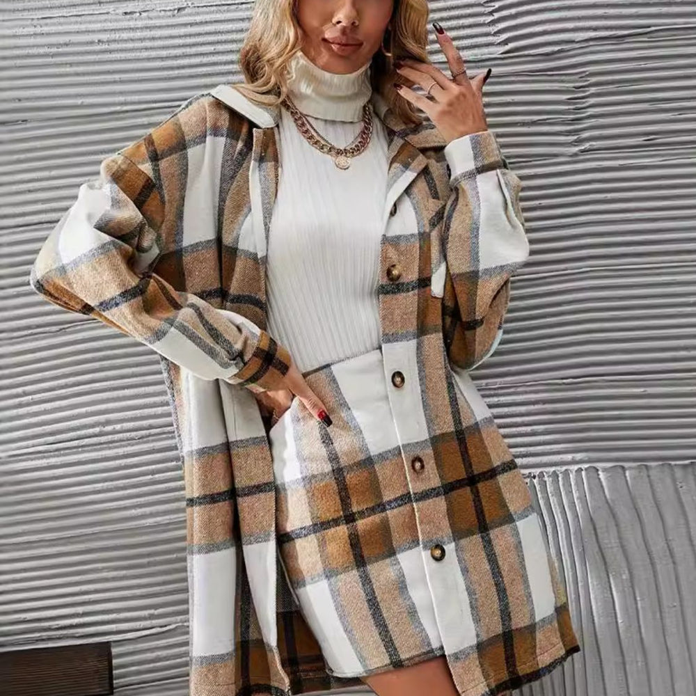 Long Sleeve Coat and Skirt Set