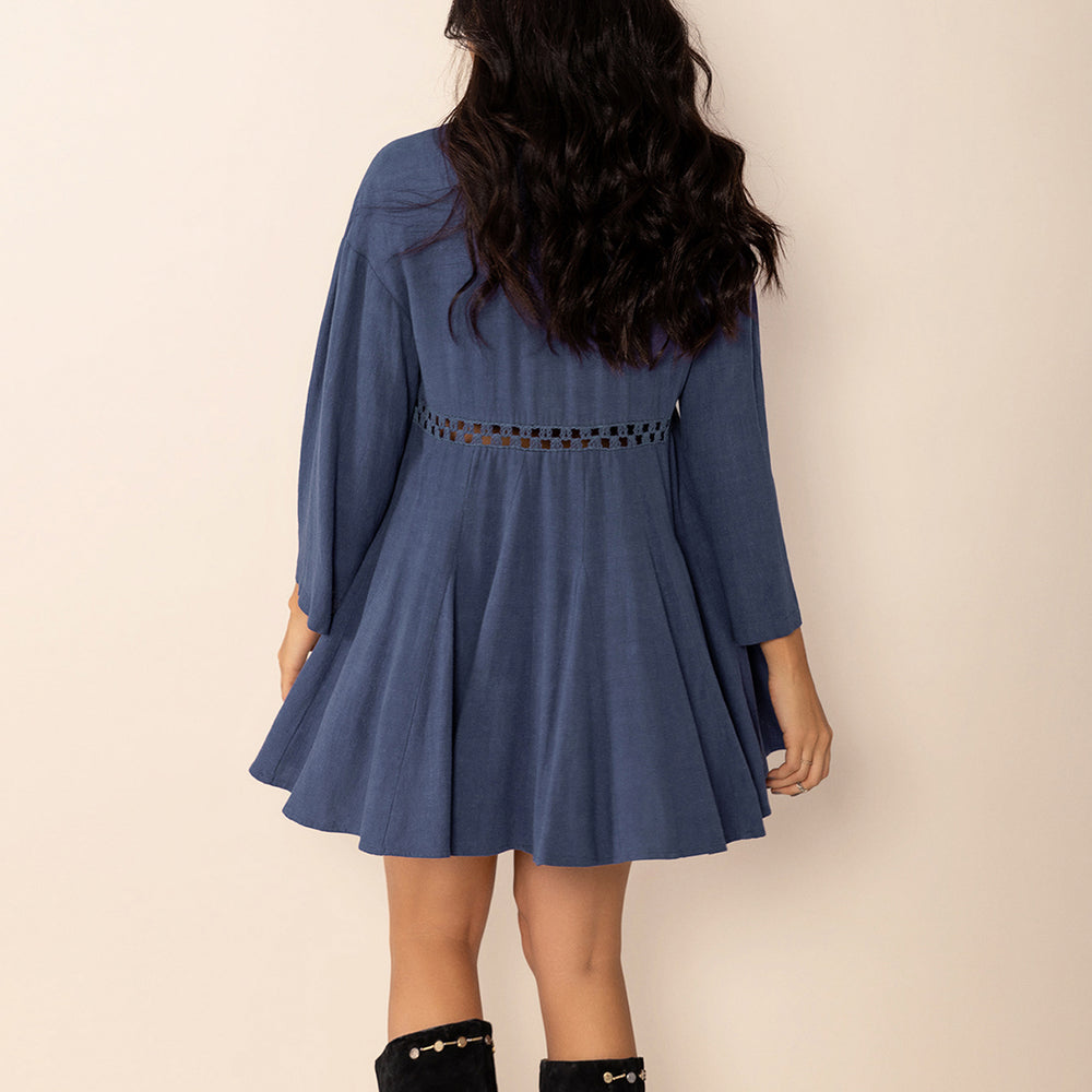 Cutout Long Sleeve Mini Dress