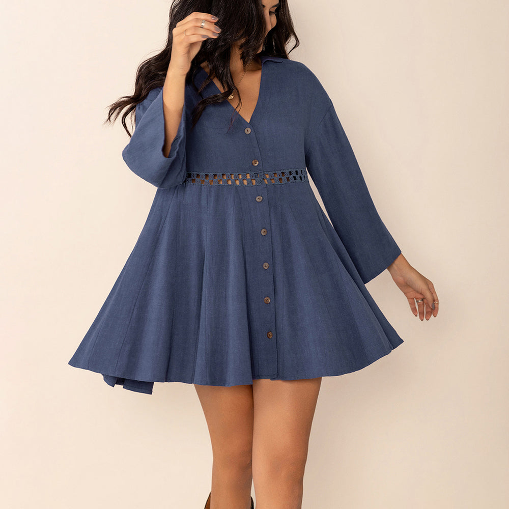 Cutout Long Sleeve Mini Dress