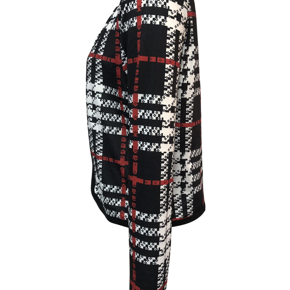 
                      
                        Plaid Open Front Long Sleeve Jacket
                      
                    