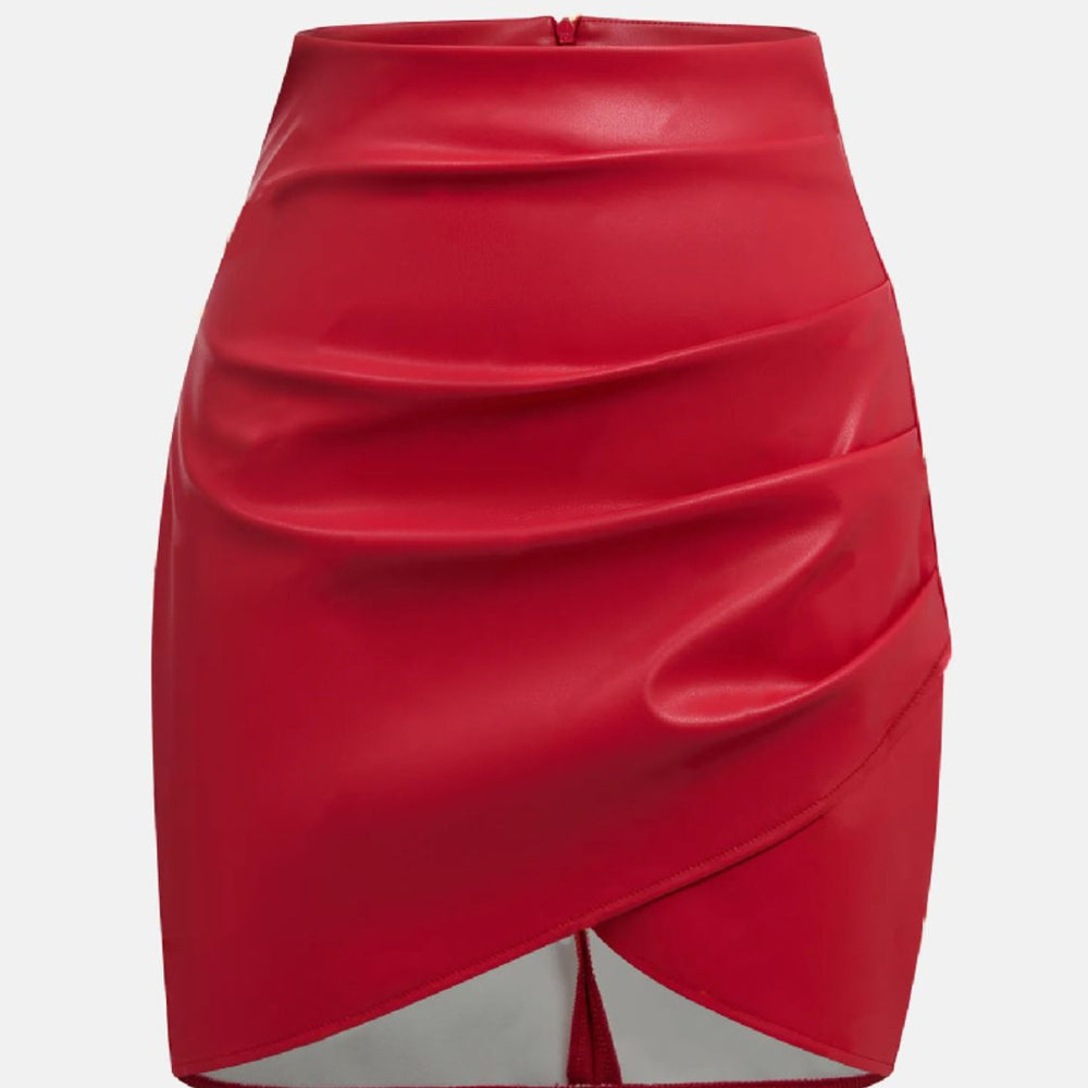 
                  
                    Ruched Asymmetrical Hem Skirt
                  
                