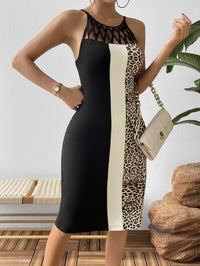 Cutout Sleeveless Knee-Length Dress