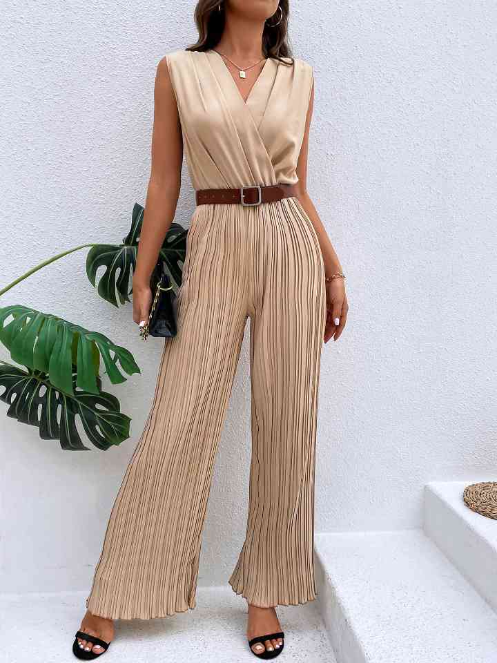 Sleeveless Straight Leg Jumpsuit