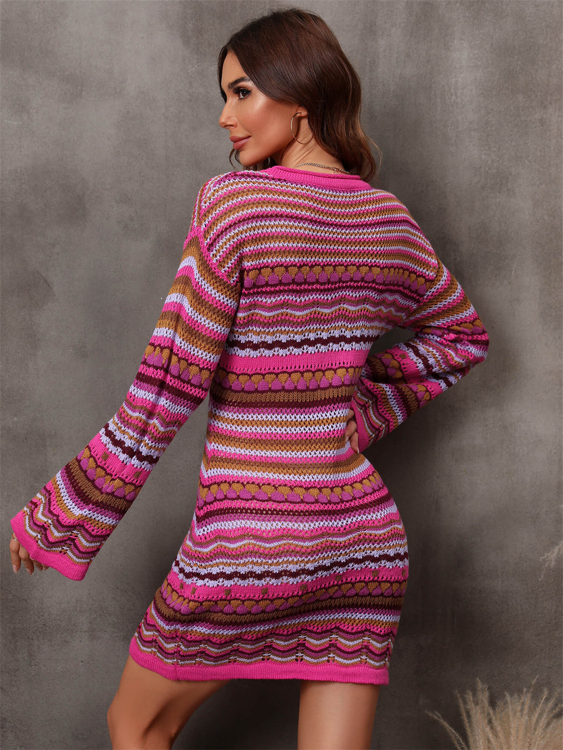 Minivestido suéter multicolor