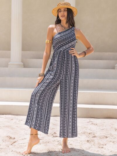 Single Shoulder Sleeveless Jumpsuit