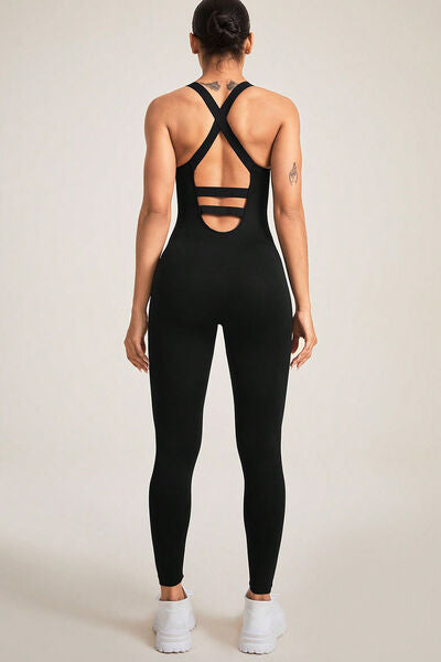 
                      
                        Crisscross Wide Strap Jumpsuit
                      
                    