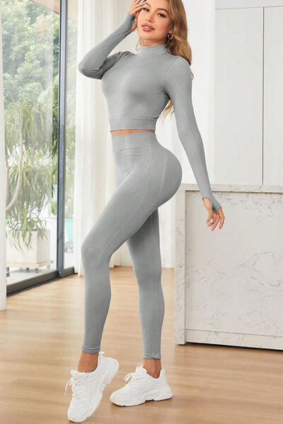 Long Sleeve Top and Leggings Active Set