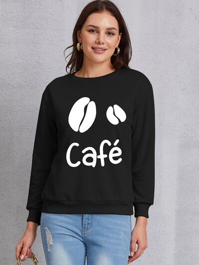 CAFE-Dropped Shoulder Sweatshirt