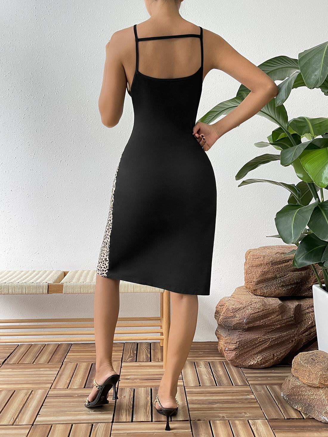 Cutout Sleeveless Knee-Length Dress